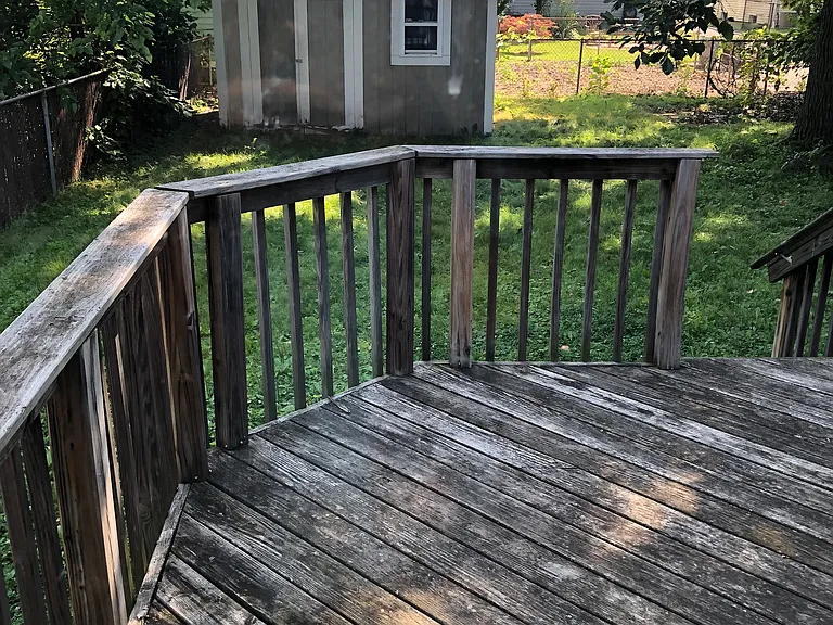 Deck and backyard