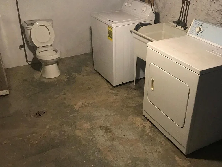 Basement bathroom and laundry room