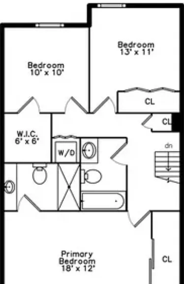 floor plan 2nd level 3 bedroom 2 baths