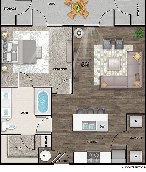 1 bed/1 bath - 788 sq ft