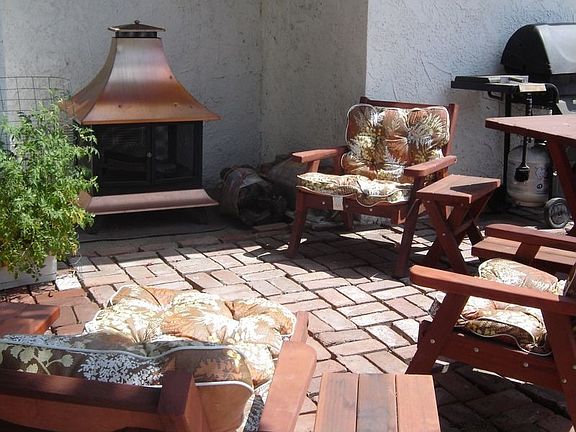 Friendly patio for morning coffee