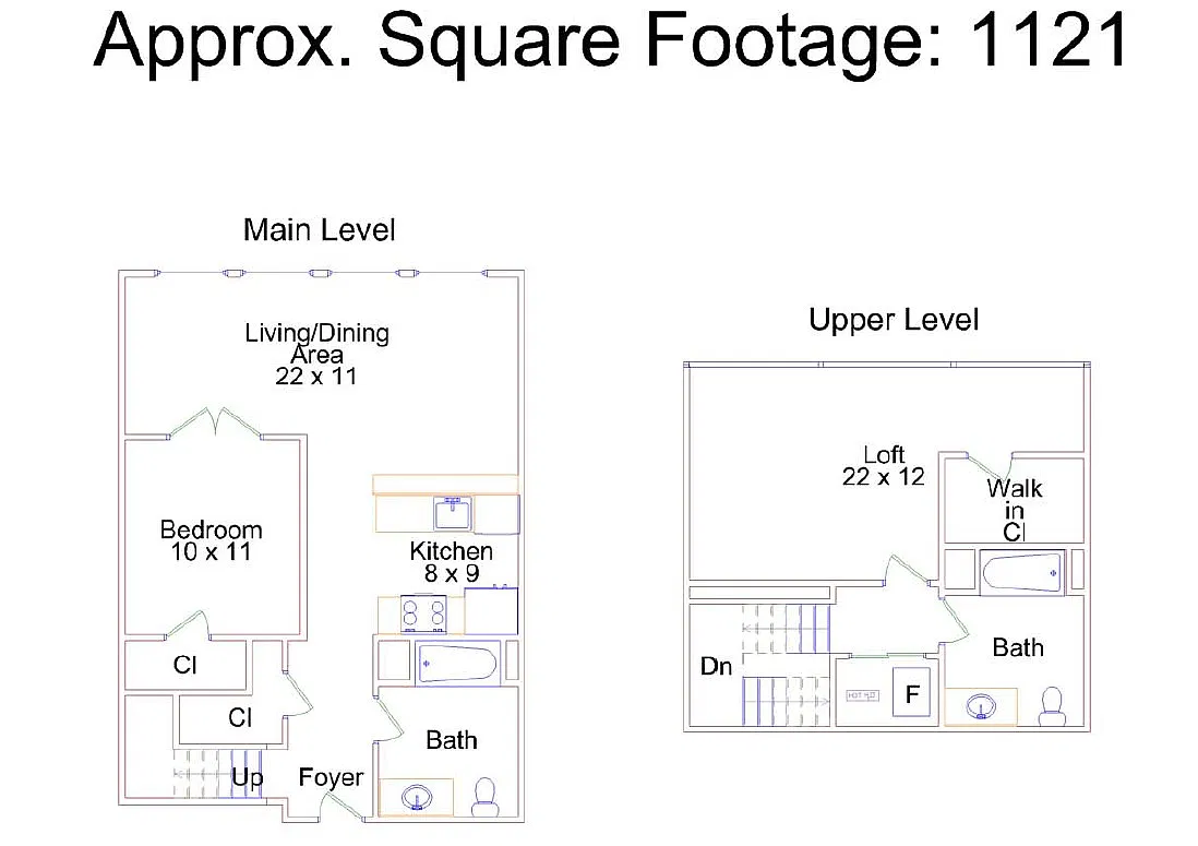 Floor plan 1 Bed Loft