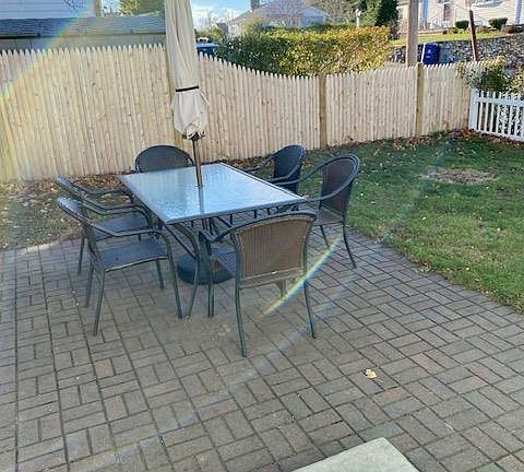 Fenced in yard with patio