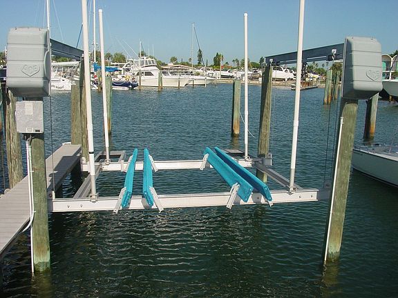 16 feet wide 50 feet long. with 16lbs boat lift