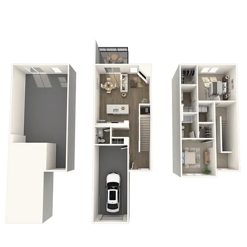 Floor plan 2 Bedroom, 2.5 Bath Townhome
