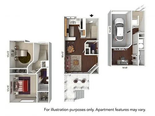 Floor plan H Plan - 3-Level Townhome with Attached Garage*