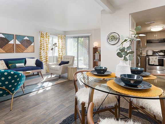 Clover Creek Apartments Model Dining Room and Living Room