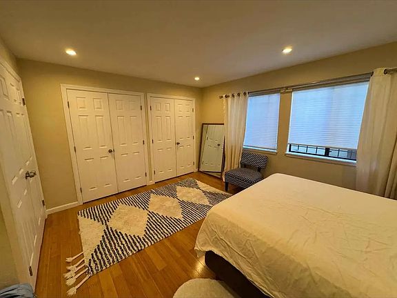 3 closets with French doors that locks