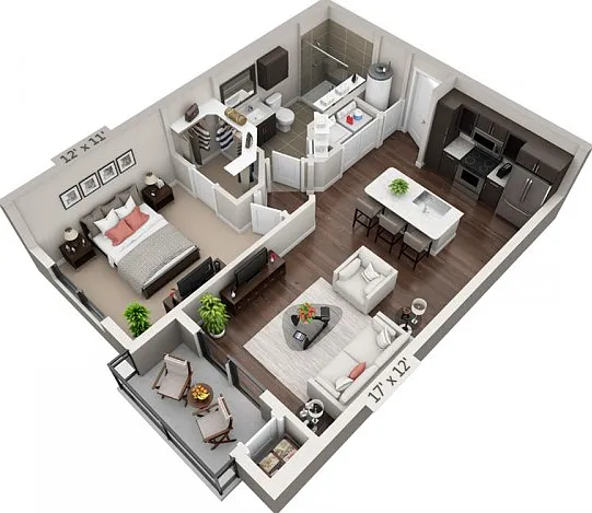 Floor plans are artist's rendering. All dimensions are approximate. Actual product and specifications may vary in dimension or detail. Not all features are available in every apartment. Prices and availability are subject to change. Floor plans are artist