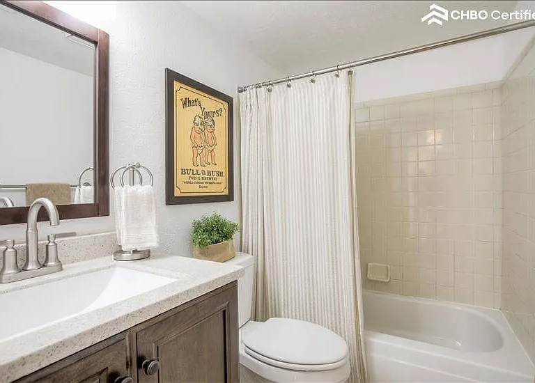 Hallway updated bathroom