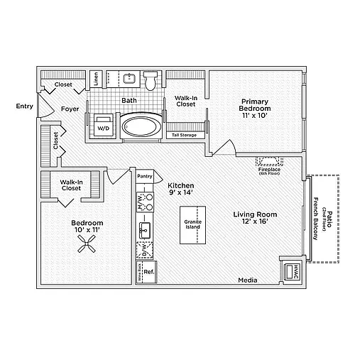 Floor plan 2 Bedroom - B1