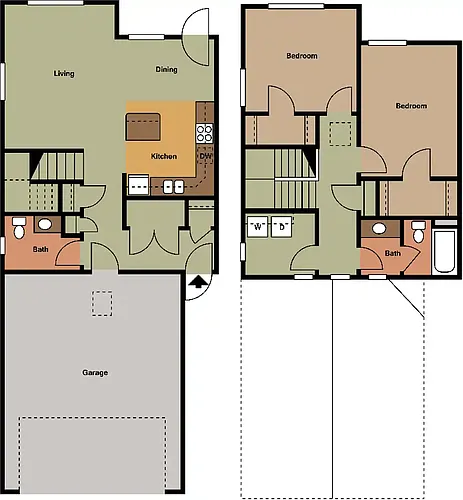 Floor plan Two Bedroom TH