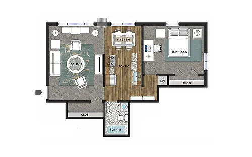 Floor plan One Bedroom