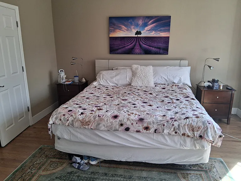 15 X 15 master bedroom with walk-in closet and attached bath