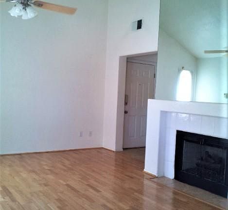 Living room with fireplace