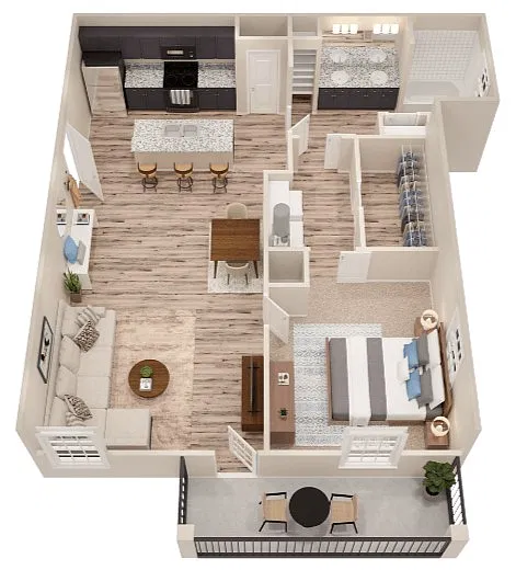 Floor plan 1 x 1 Laurel A4vr