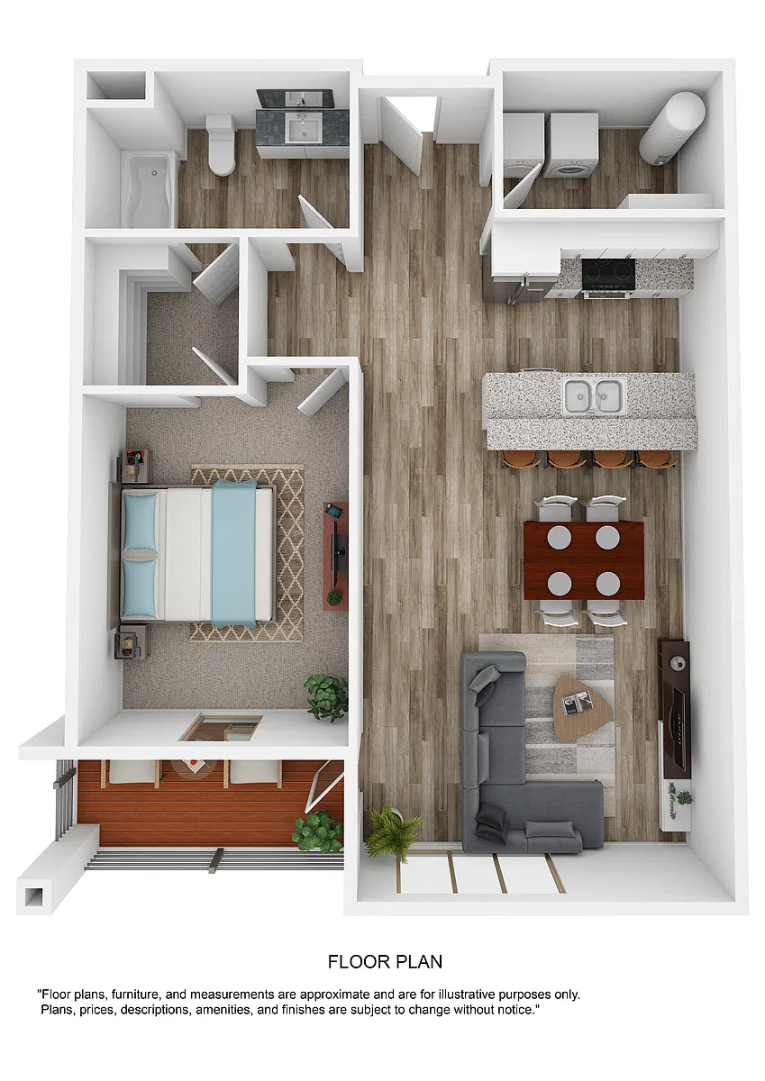 Floor plan A2 Hinckley - One Bedroom, One Bathroom