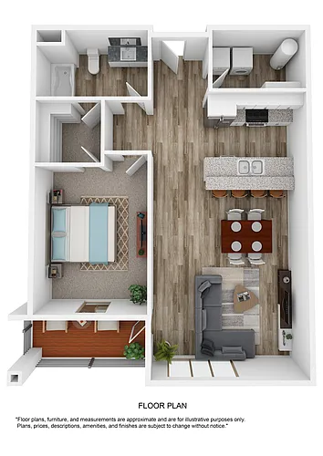 Floor plan A2 Hinckley - One Bedroom, One Bathroom