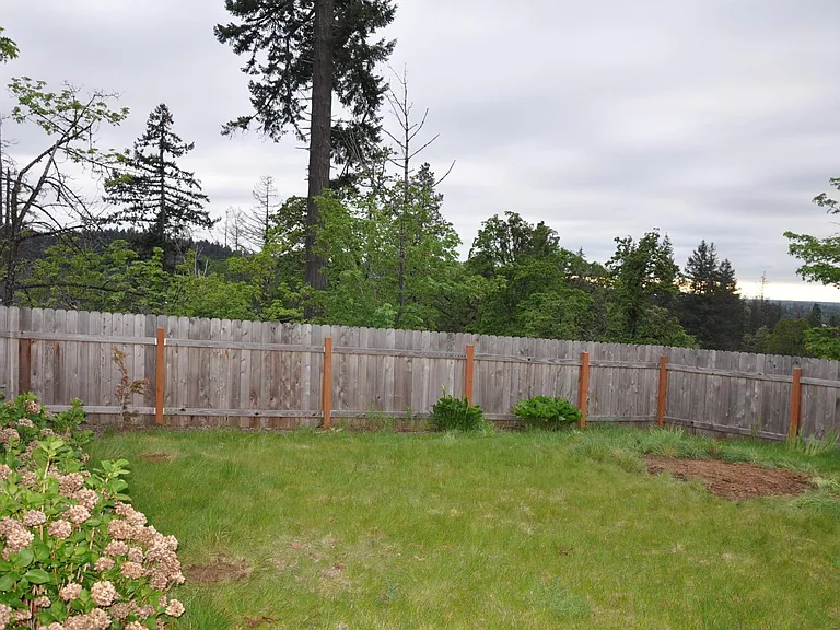 fenced backyard