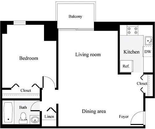 Floor plan 1 Bedroom H
