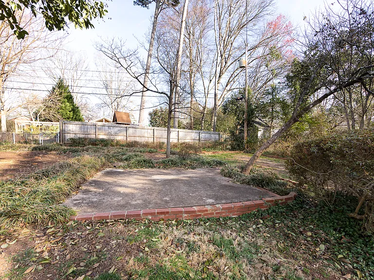 BACKYARD HAS A CONCRETE PAD IN THE CENTER, PERFECT FOR GATHERING WITH FRIENDS