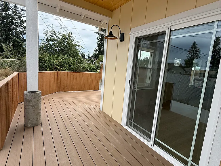 Spacious private deck for outside enjoyment