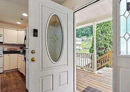 Looking out front door.