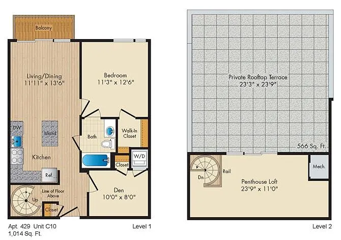 Floor plan Style C10 Penthouse Den