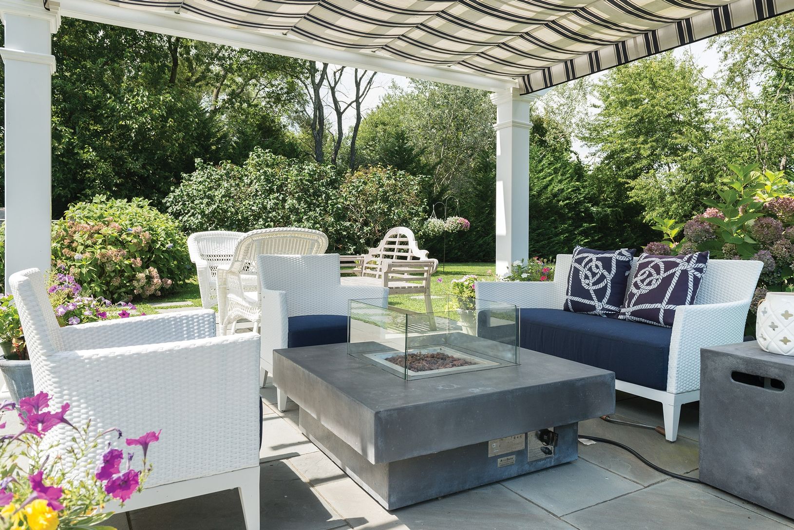  Sit around the gas firepit