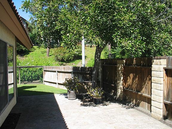 exterior side patio area