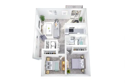 Floor plan Cedar- Two Bedroom