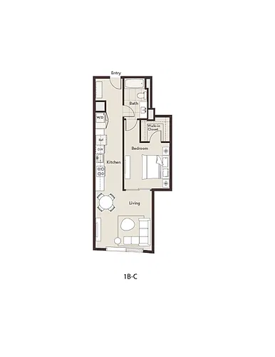 Floor plan 1B-CA