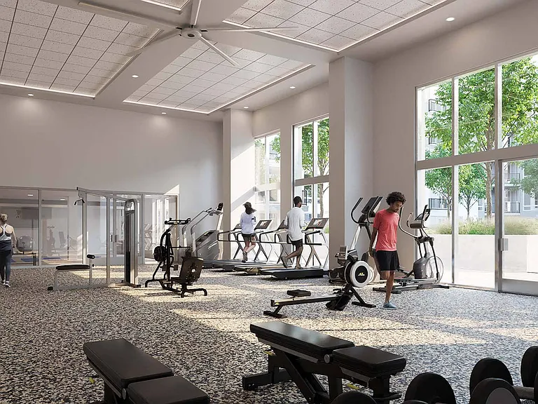 Fitness center with yoga studio