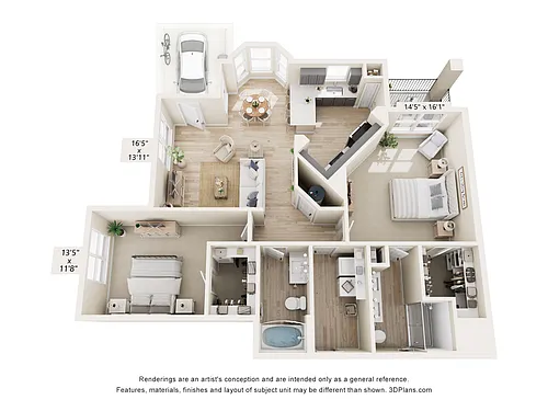 Floor plan BH-B2 (L) w/ Garage