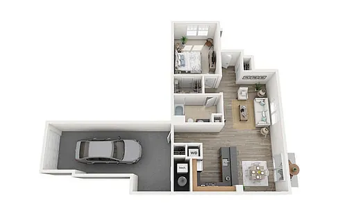 Floor plan A5 One Bedroom Townhouse
