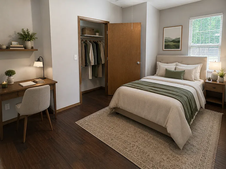 Bedroom 1, virtually staged