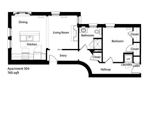 Floor plan 304 - Historic