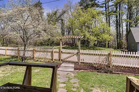 Fenced in backyard.