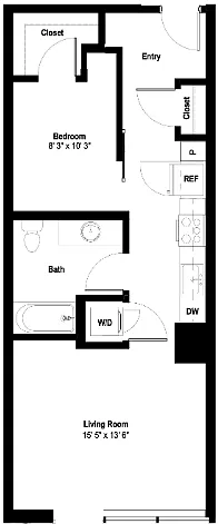 Floor plan 1x1 Urban C
