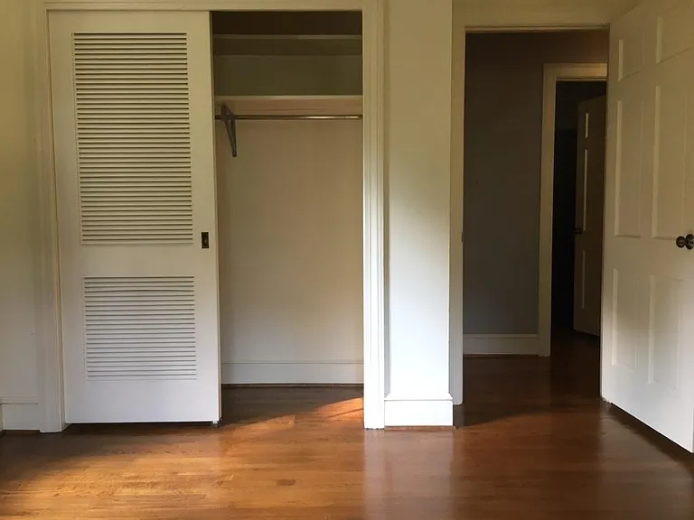 Double closets in bedrooms