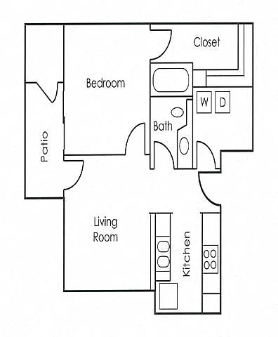 Floor plan 1BD x 1BA Junior Renovated