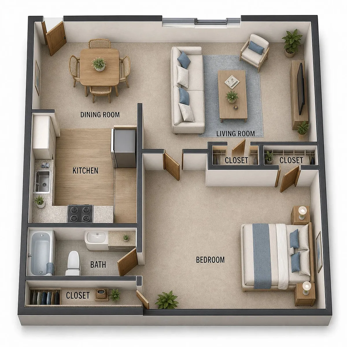 Floor plan One Bedroom A