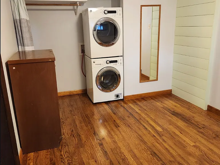 Laundry in bedroom closet.