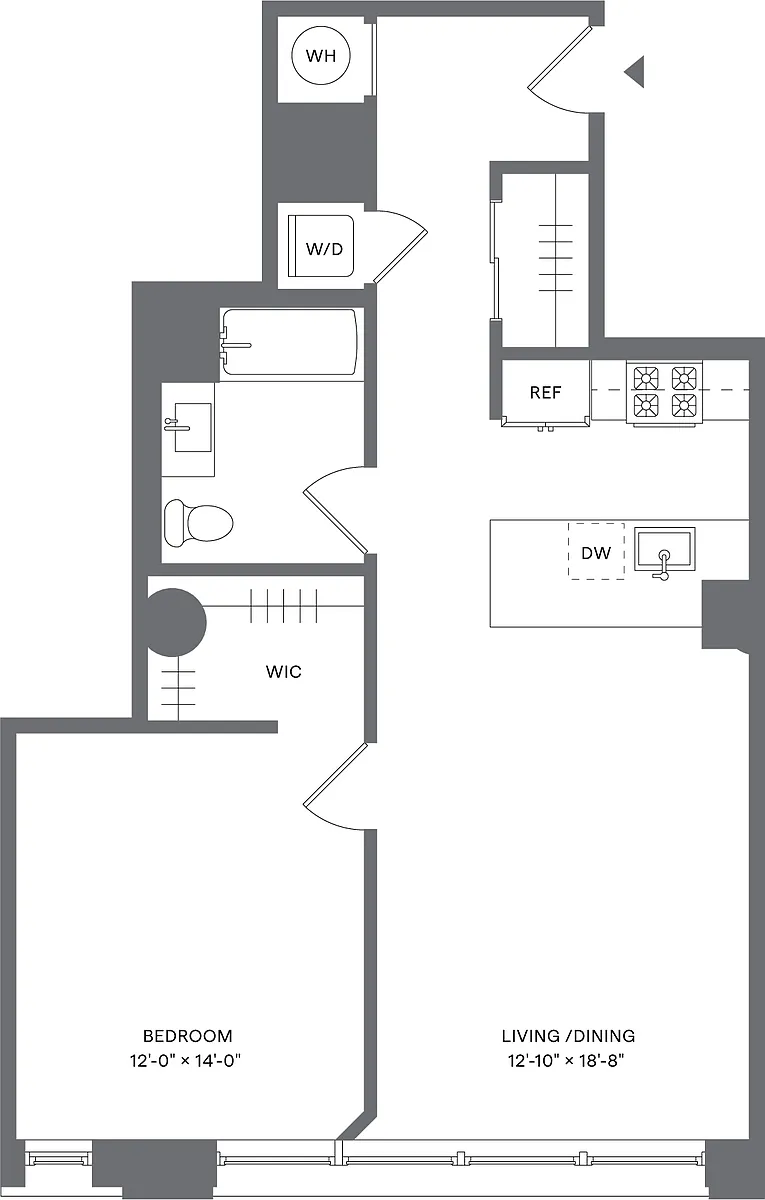 Floor plan 1 Bed/1 Bath_A1