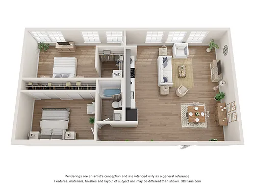 Floor plan 2 Beds 1 Bath