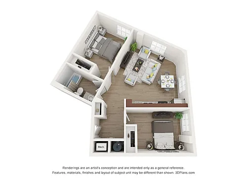 Floor plan 2 Bedroom A