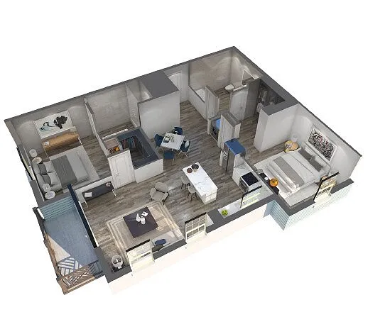 Floor plan Ponce - 2 Bed, 2 Bath