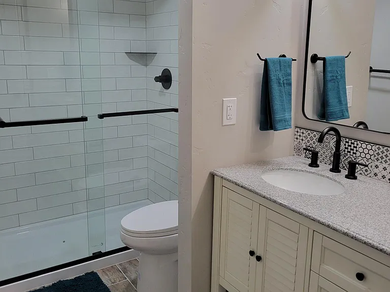 Bathroom attached to the first bedroom