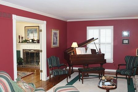 Formal Living Room Opens to Warm Family Room 