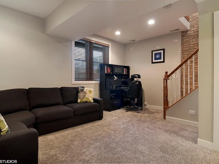 Downstairs living with office nook